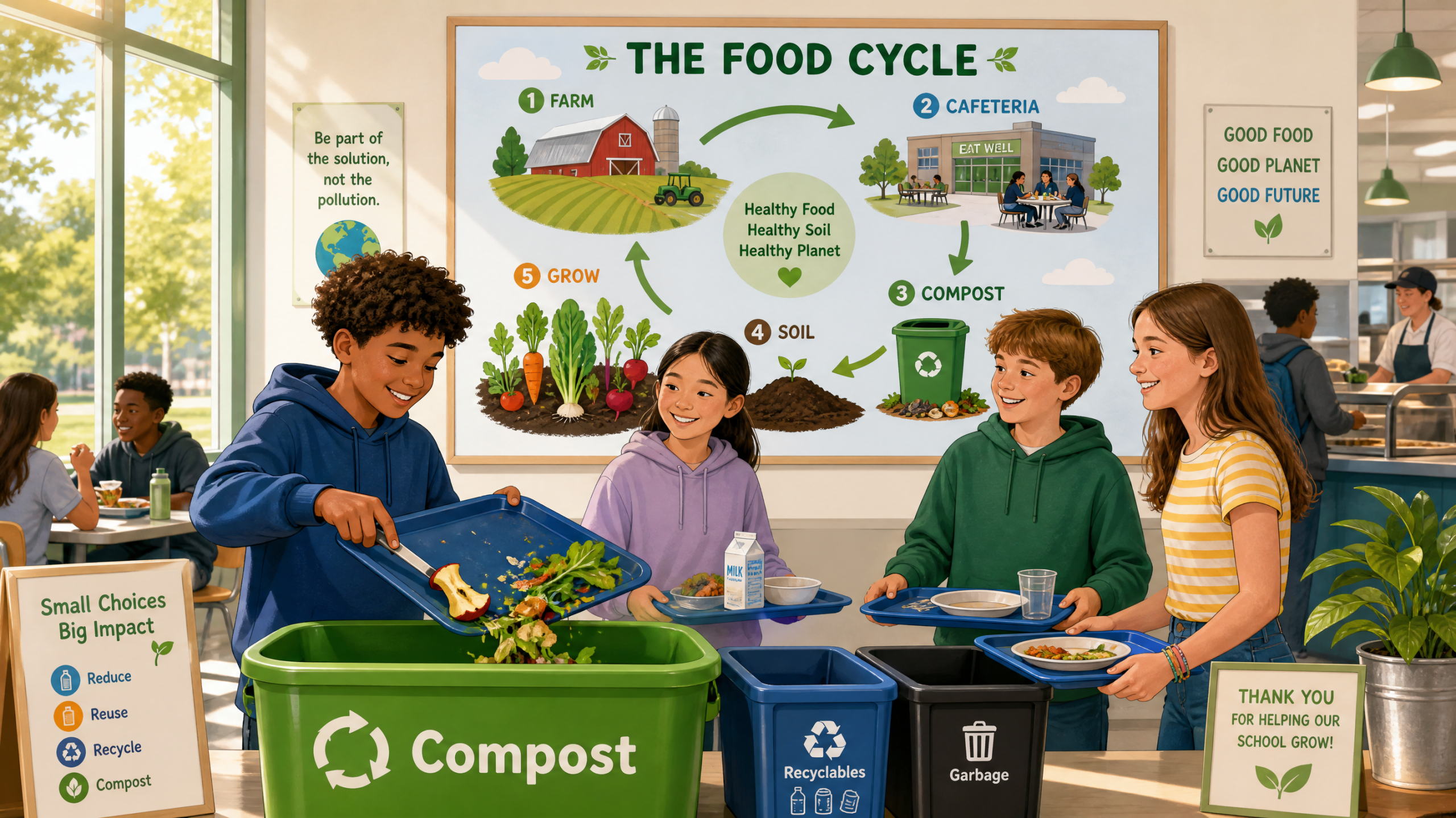 From Cafeteria to Compost: How Food Waste Programs Teach Systems Thinking and Accountability